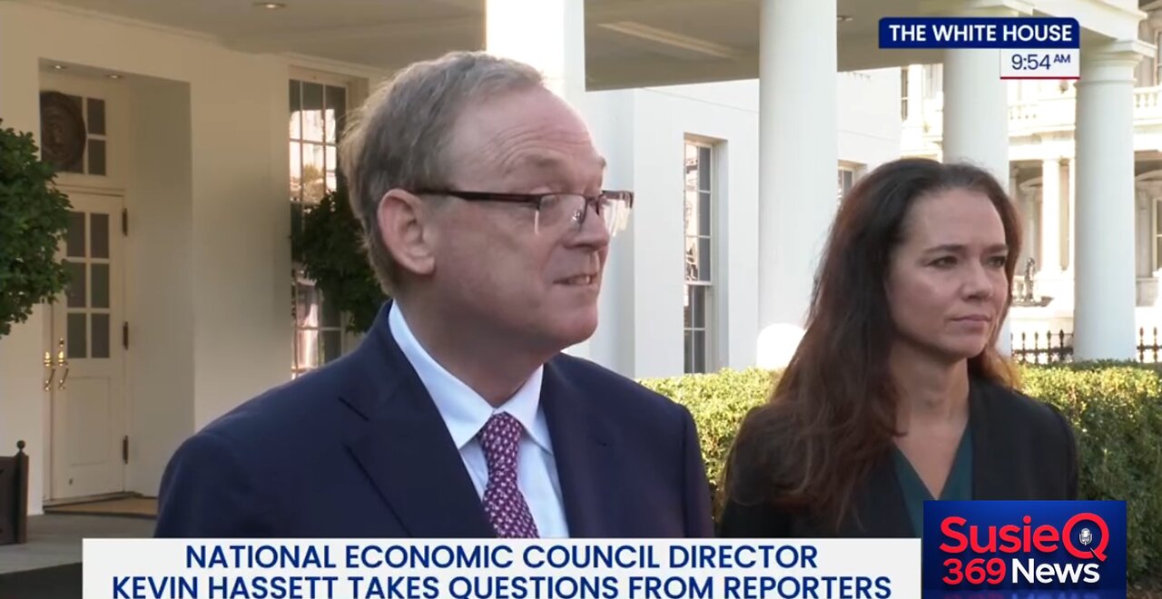 Kevin Hassett briefs reporters at The Sticks