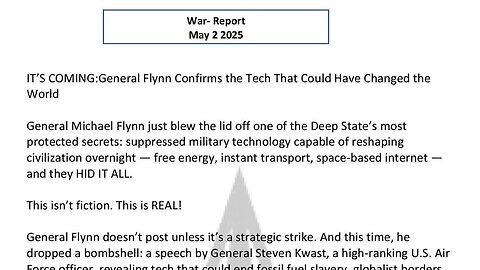 WAR REPORT - MAY 02 2025 - THIS TECH EXISTS
