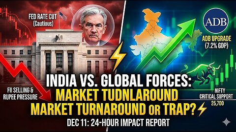 बाज़ार में भूचाल! Fed ने किया बड़ा फैसला, ADB ने भारत को चौंकाया 🔥 निफ्टी $25700$ टूटेगा या उड़ेगा?