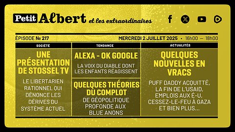 Petit Albert et les extraordinaires Épisode #217 - Actualités et complots
