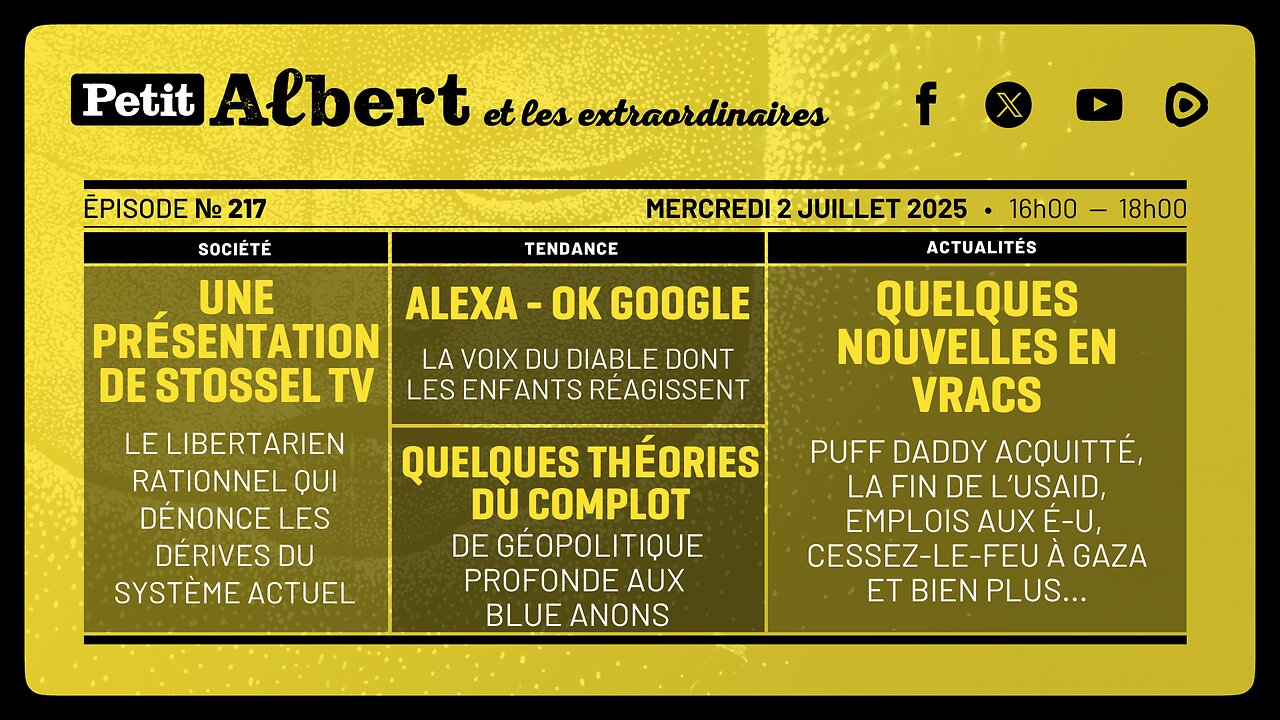 Petit Albert et les extraordinaires Épisode #217 - Actualités et complots