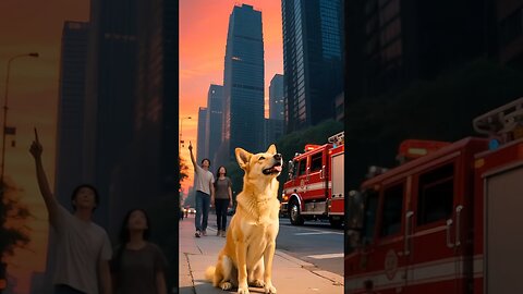 😱A cute child is trapped in a fire and a cute dog saves him, but the dog dies.😊#shorts#viral#animals