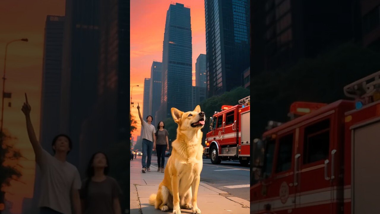 😱A cute child is trapped in a fire and a cute dog saves him, but the dog dies.😊#shorts#viral#animals