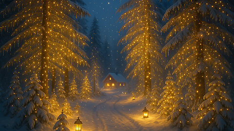 American Lantern Path to a Cozy Cabin | Christmas Music | Peaceful Ambience for Sleep & Relaxation