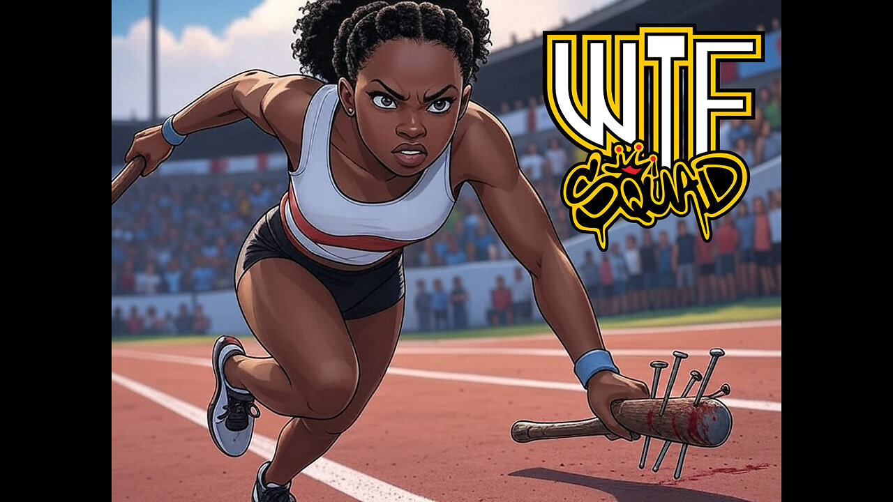Relay Girl bashes opponent with baton - from episode WTF LIVE 95