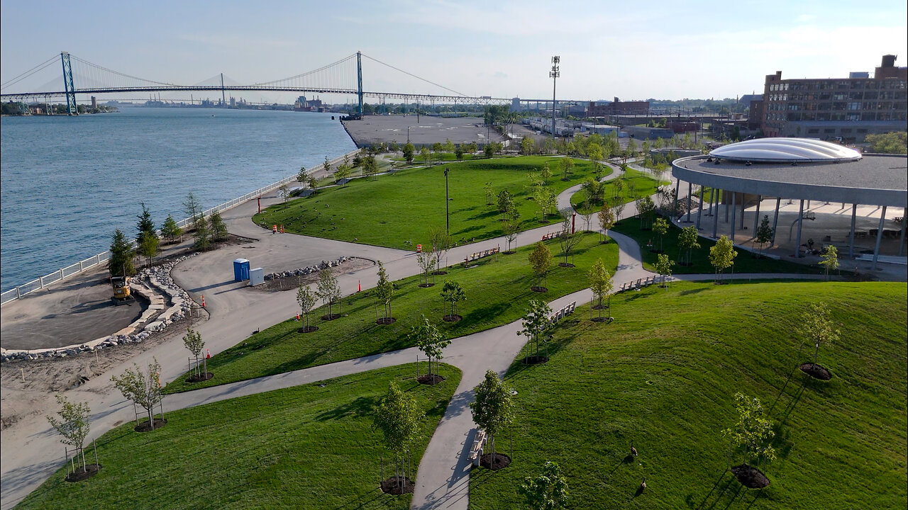 New 22-Acre Waterfront Detroit Park Nearing Completion