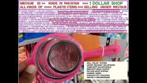 MECSUB 20 , BILLION $ TAX DEPOSIT IN USA TREASURY , PEOPLES BECOME ZOMBIES NO RECEIPT PLASTIC ITEMS