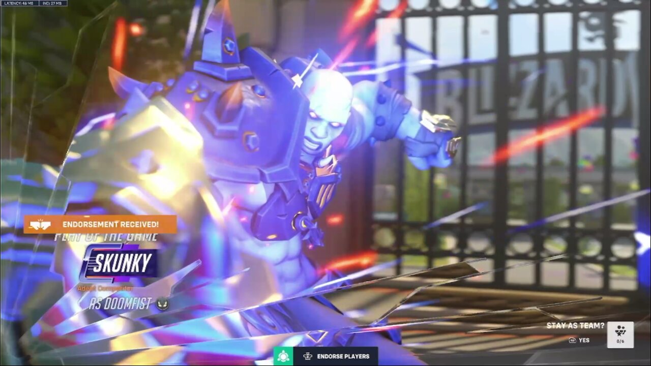 Classic Overwatch 6v6 as Orisa. Just a walking Tank