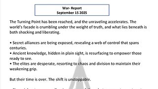 WAR REPORT - SEPT 15 2025 - THE TURNING POINT HAS BEEN REACHED