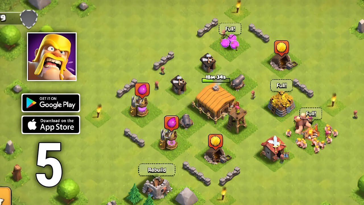 Clash Of Clans Gameplay Walkthrough Part 5 (iOS, Android) I COC