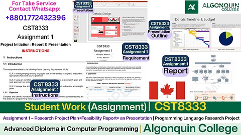 Client Work (Assignment) | CST8333 Research Planning & Tech Feasibility | Algonquin College Canada
