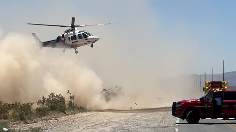 Epic Helicopter Landing on Tecopa Road in Southern Nevada - Must Watch!