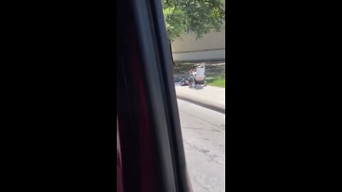 A truck was seen driving around San Antonio with its tires in disarray.