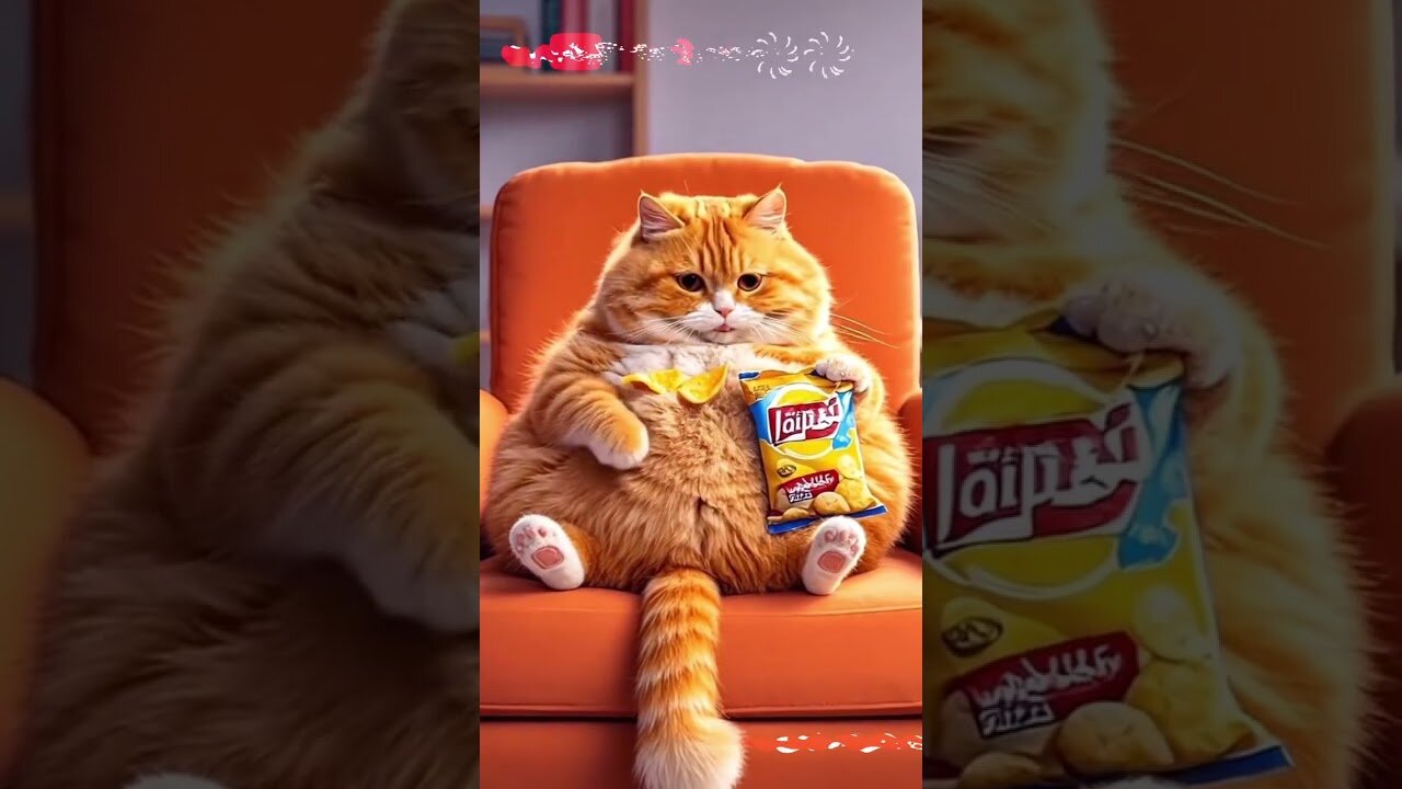 Funny Cat Cooking Cute Kitten Chubby Orange Cat Cooks in the Cutest Way!