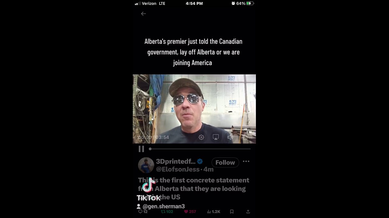 This is the first concrete statement from Alberta that they are looking to join the US Shit just go