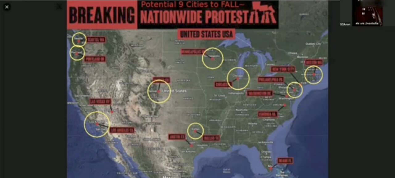 A LIST OF U.S. CITIES THAT COULD BURN / "PLANNED" PROTESTS