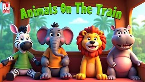 Animals on the Train 🚂🐘🦁 Fun Kids Song & Learning Video😊