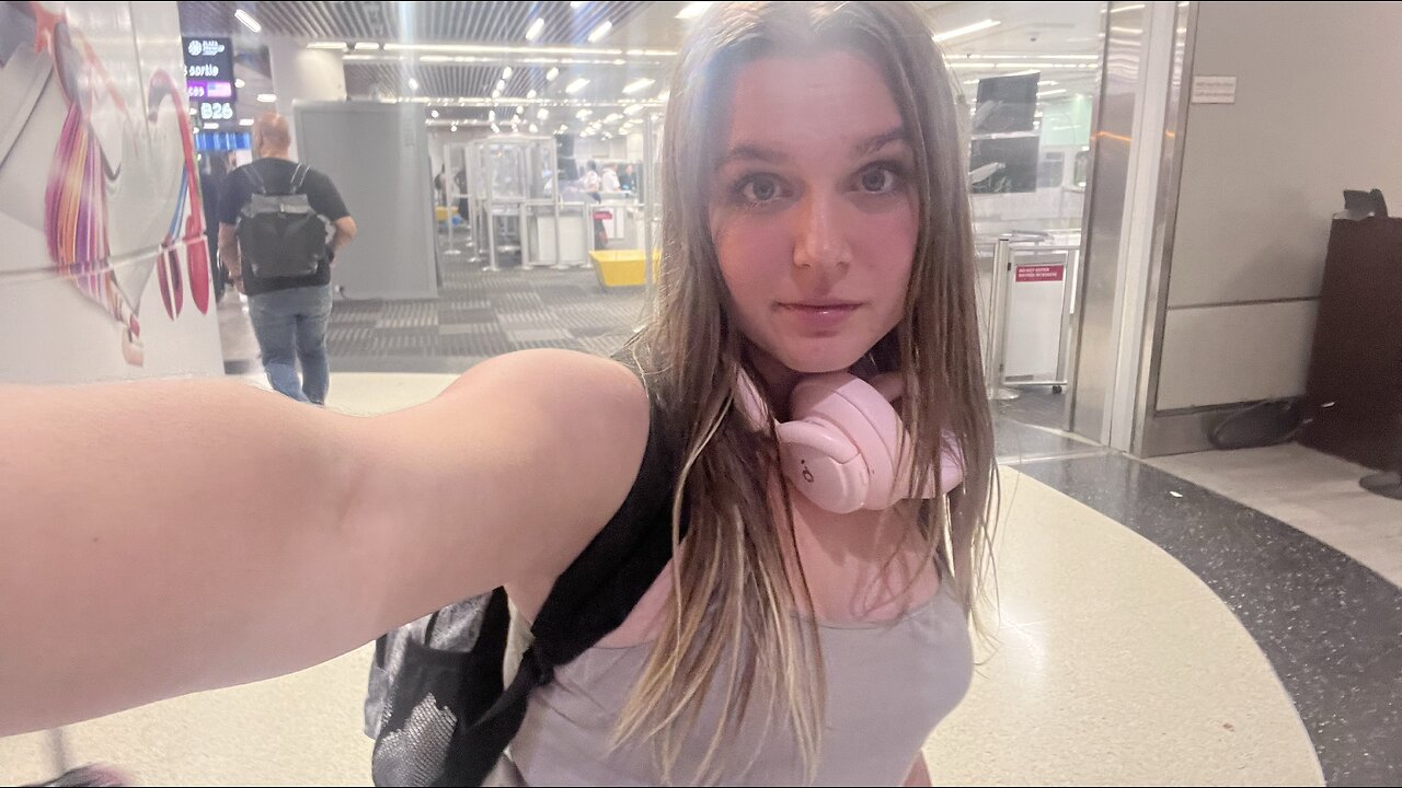 At the airport.