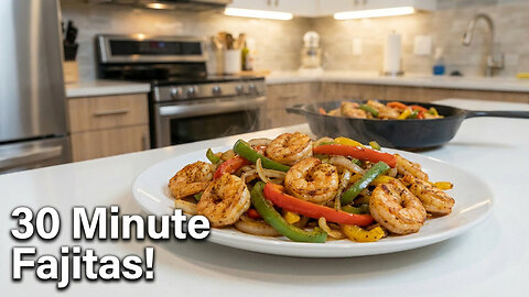 Healthy Dinner That Actually Tastes Incredible?! Sheet Pan Shrimp Fajitas!