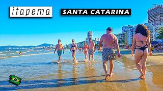 Walking on Itapema Beach — Santa Catarina, Brazil 【 4K UHD 】