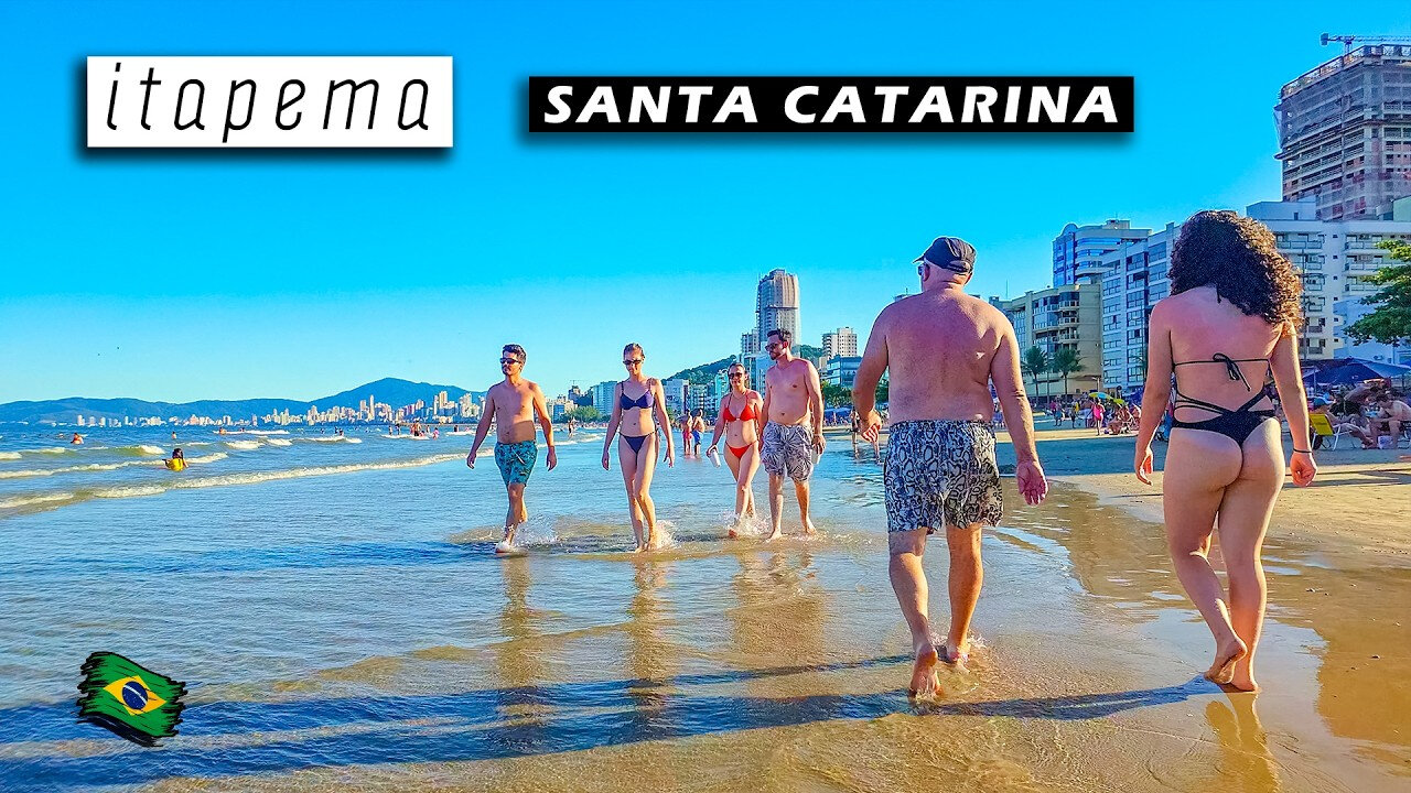 Walking on Itapema Beach โ Santa Catarina, Brazil ใ 4K UHD ใ