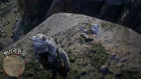 Arthur Morgan falling off a cliff