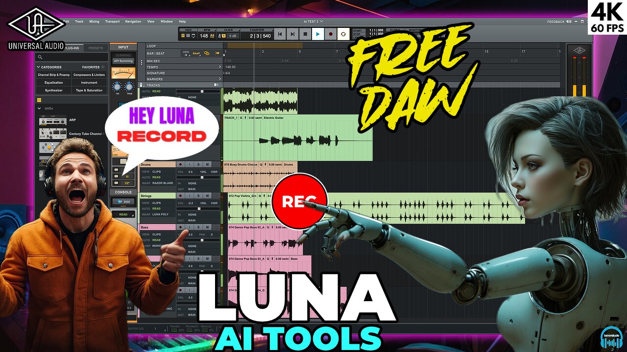 AI is in the DAW Now 🤖 UA LUNA New AI Features (FREE DAW)