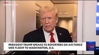 TRUMP ON AIR FORCE ONE SPEAKS TO REPORTERS ON WAY BACK TO DC