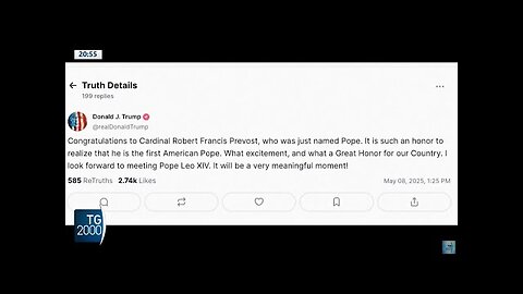 NOTIZIE DAL MONDO Papa Leone XIV, le reazioni dal mondo. Primi complimenti da Donald Trump sul suo social Truth per l'elezione al conclave 2025 di Papa Leone XIV il papa americano Robert Francis Prevost
