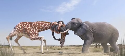 Elephant vs Giraffe| Hilarious Fight Over A Bottle