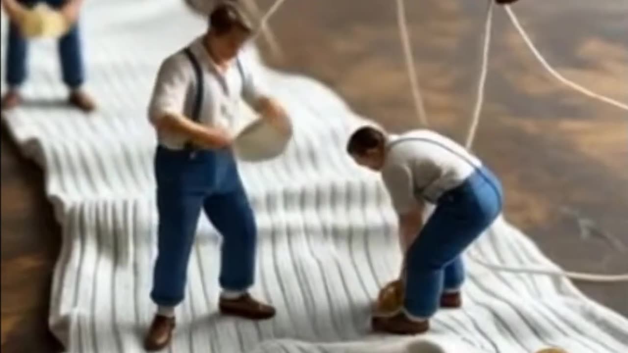 Tiny Workers Folding Giant Socks