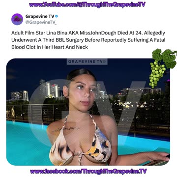 Lina Bina, 24, AKA MissJohnDough, Dies After Reported Third BBL Surgery, From Fatal Blood Clot
