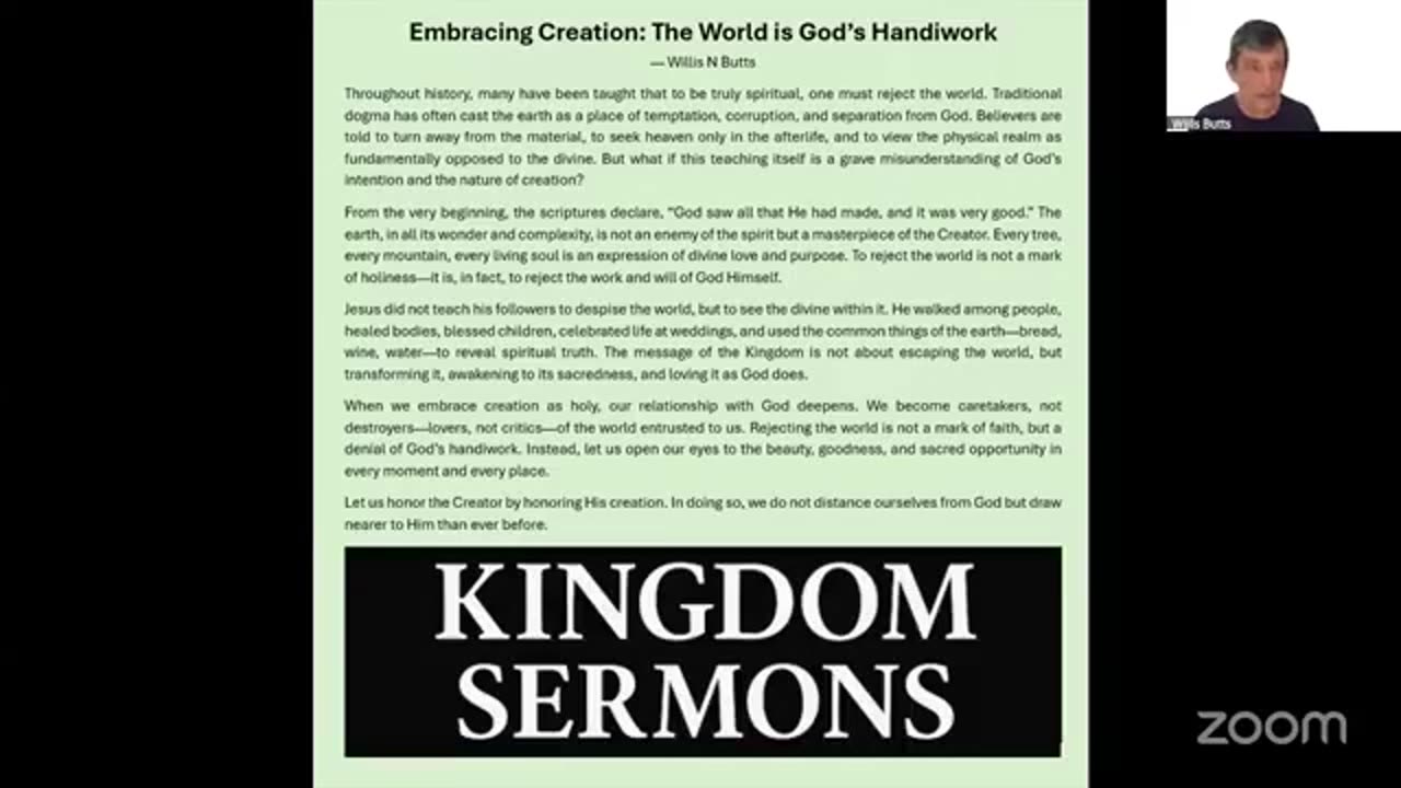 Kingdom Sermons Embracing Gods Handiwork