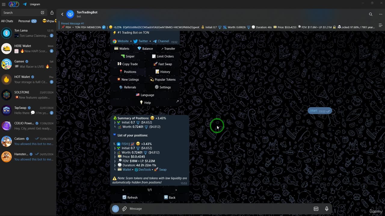 How To Sell Using Ton Trading Bot