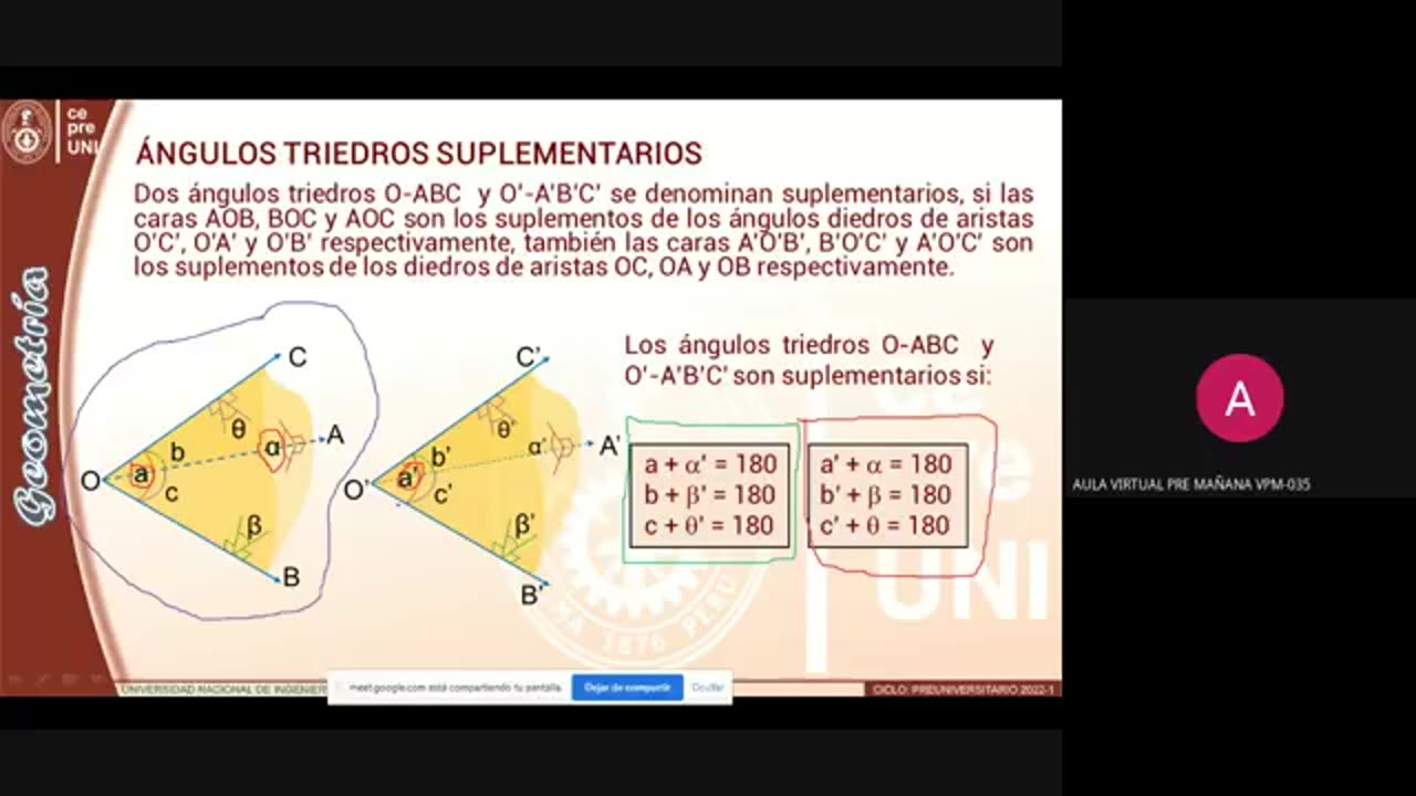 CEPRE UNI 2022 - 1 | Semana 14 | Geometría S1