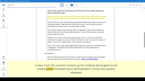 Woman Arrested For Threating to KIll Trump - Release by Obama Judge-James Roasberg