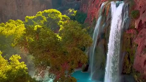 Havasu Falls in the Grand Canyon is like nature in watercolor.