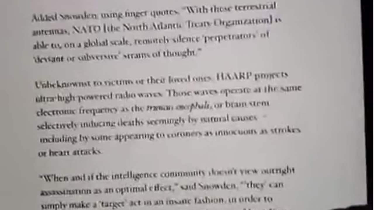 Edward Snowden REVEALS H.A.A.R.P