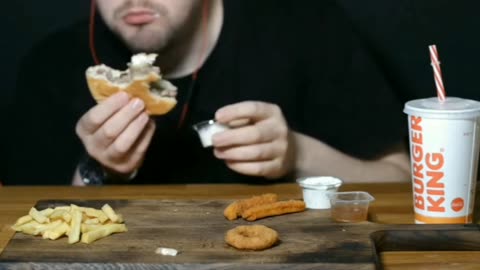 ASMR Burger and French Fries Crunching Sounds Part 2
