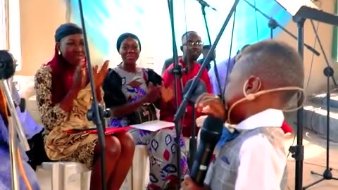 Moment a 3yrs old boy burst into tears in church while singing 'ABOVE ALL POWERS''