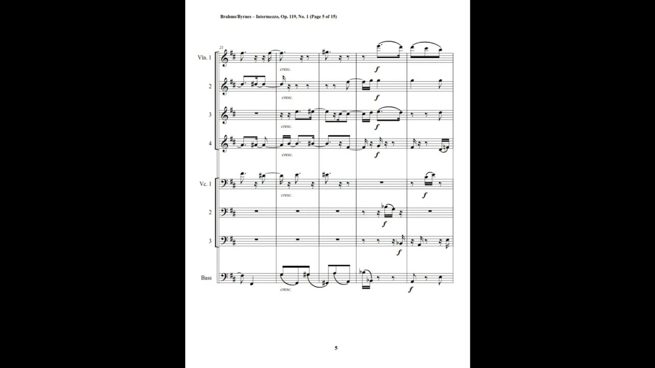 Johannes Brahms – Intermezzo, Op. 119, No. 1 (String Octet)