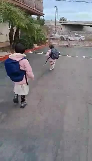 She is go to school first time