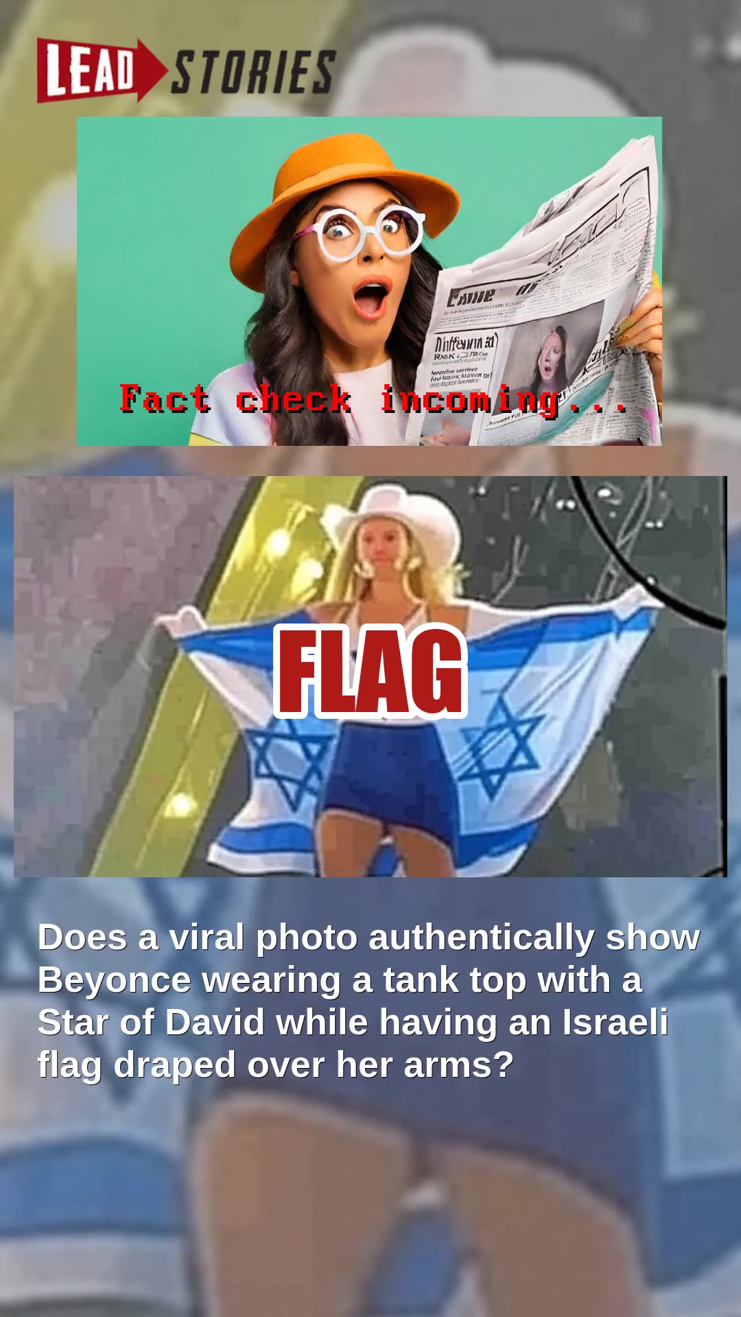 Fact Check: Manipulated Photo Shows Beyonce Wearing Israeli Flag And Star Of David -- Edited With AI
