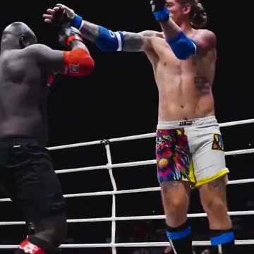 GIANT KILLER Wahkelch was determined despite his opponents 6'5" frame