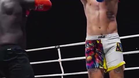 GIANT KILLER Wahkelch was determined despite his opponents 6'5" frame