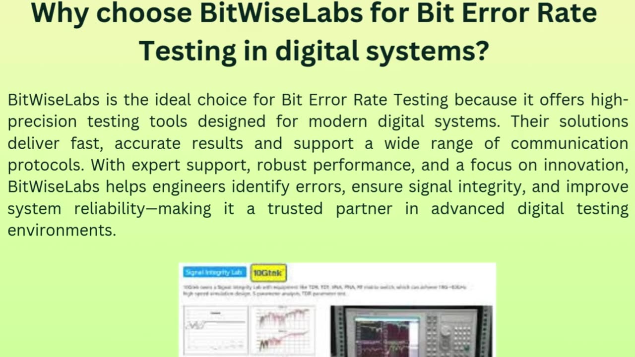 BitWiseLabs for Bit Error Rate Testing in digital systems