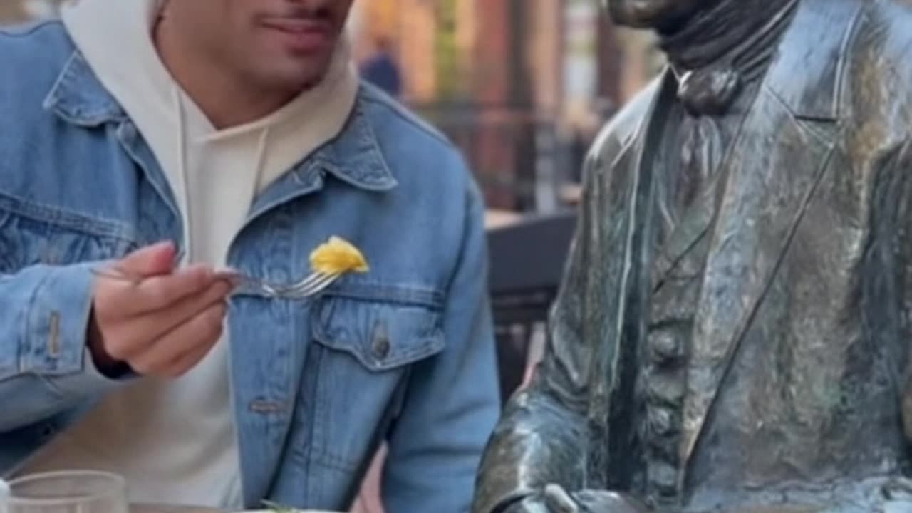Breakfast Chat with a Talking Statue! 🗿