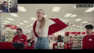 Woman With Blond Hair And Tall Height Quits Her Employee Job At Target With Comedic Style Fake Video