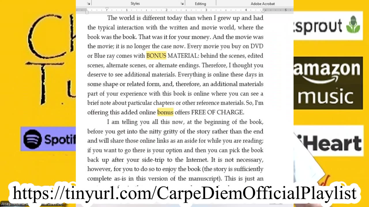"Project CARPE DIEM" book (a ChristiTutionalist project) brief BTS/SP video