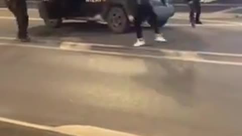 Italian police attempts to shoot savage diversity (who had been stabbing people before he arrived)
